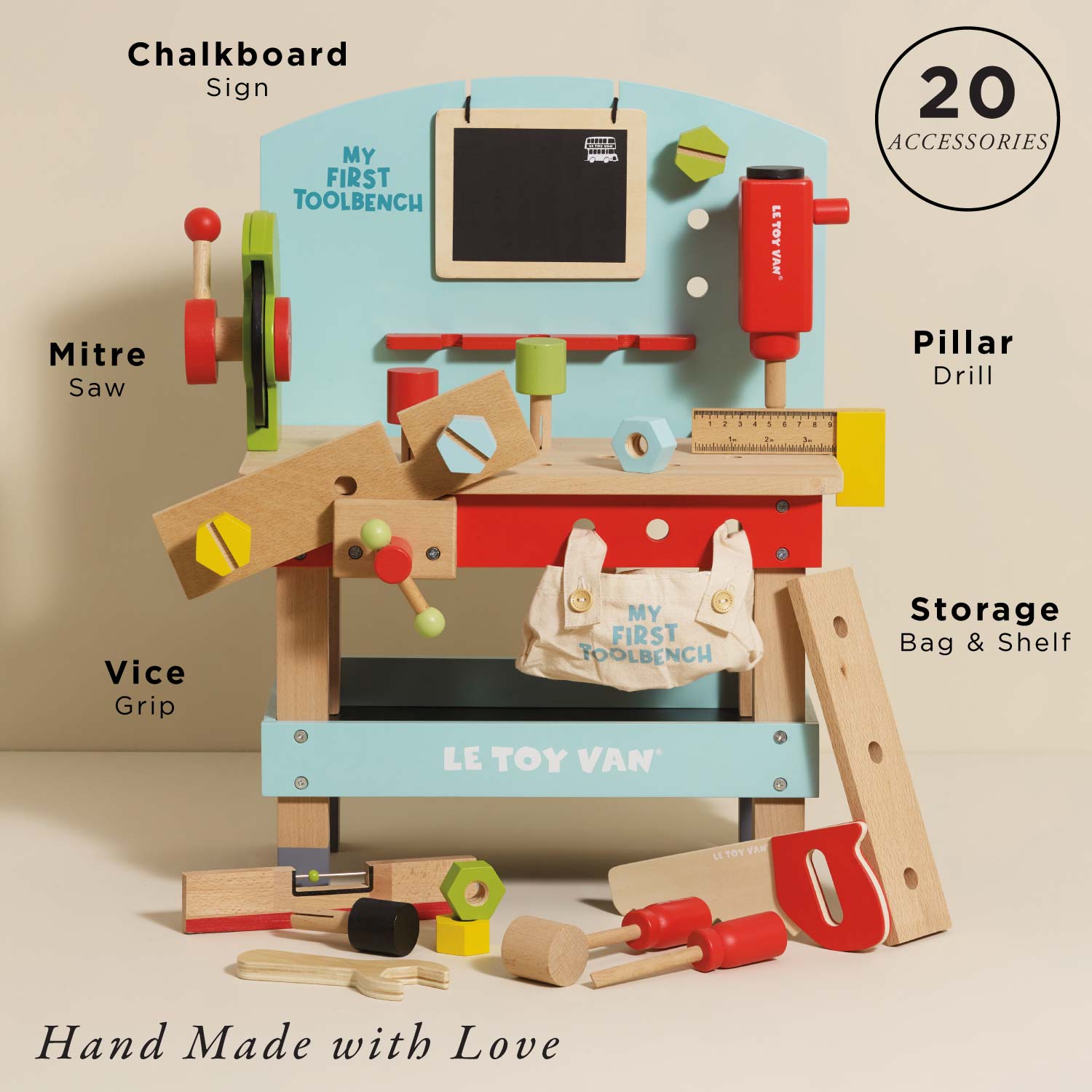 Tool Bench Toy | Wooden Building Toys for Kids | Le Toy Van Inc.