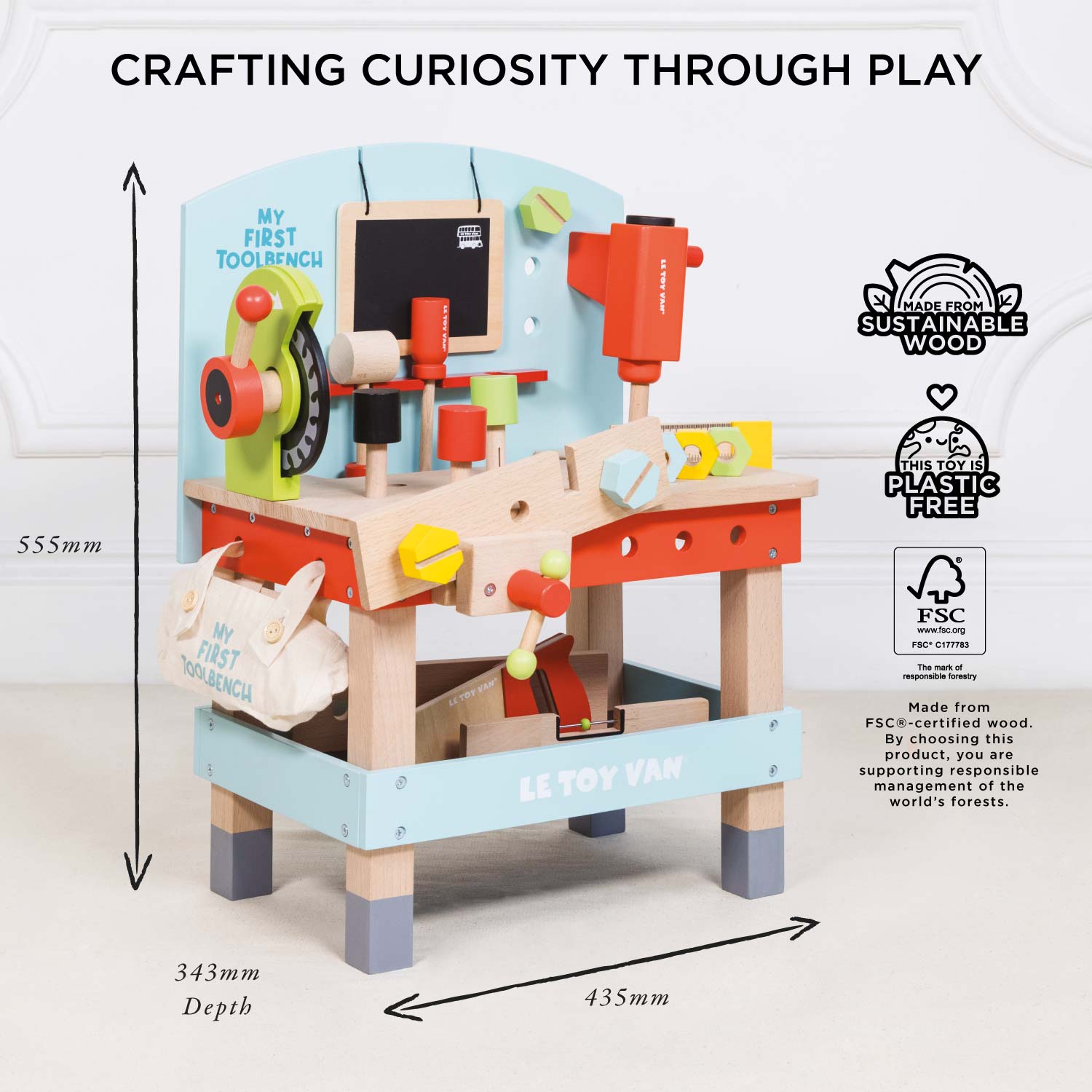 Tool Bench Toy | Wooden Building Toys for Kids | Le Toy Van Inc.