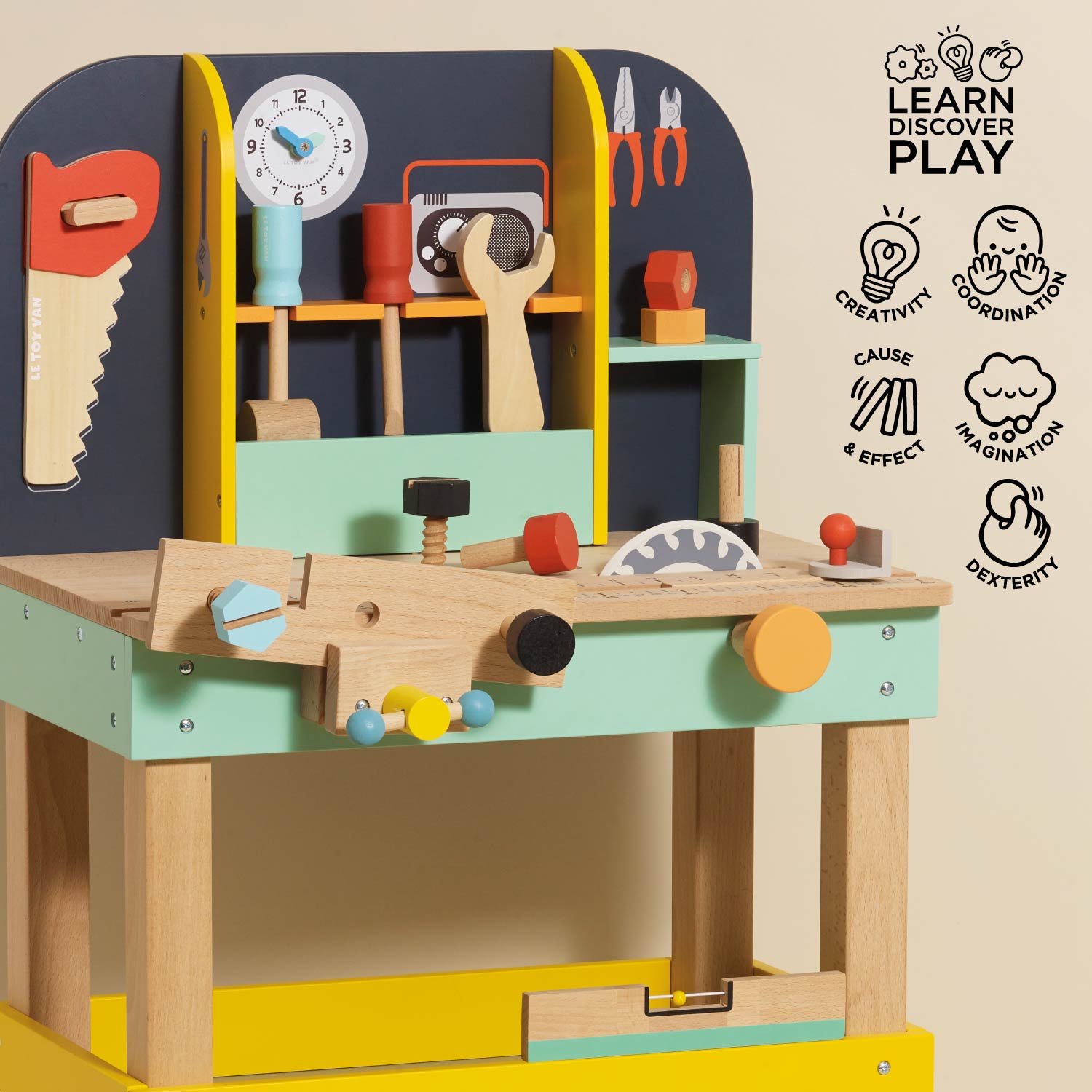 Alex's Work Bench | Wooden Construction Toy for Kids | Le Toy Van