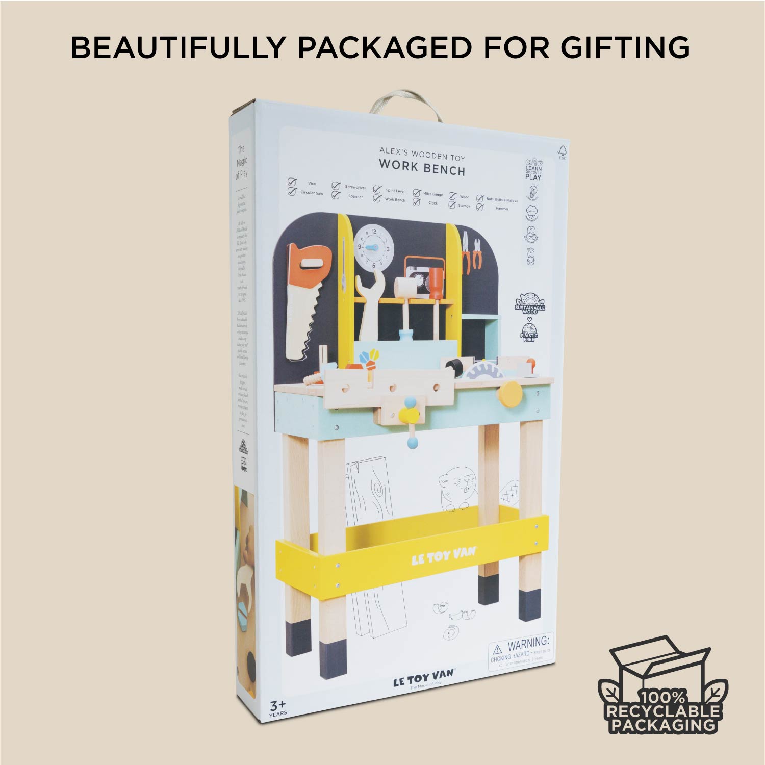 Alex's Work Bench | Wooden Construction Toy for Kids | Le Toy Van