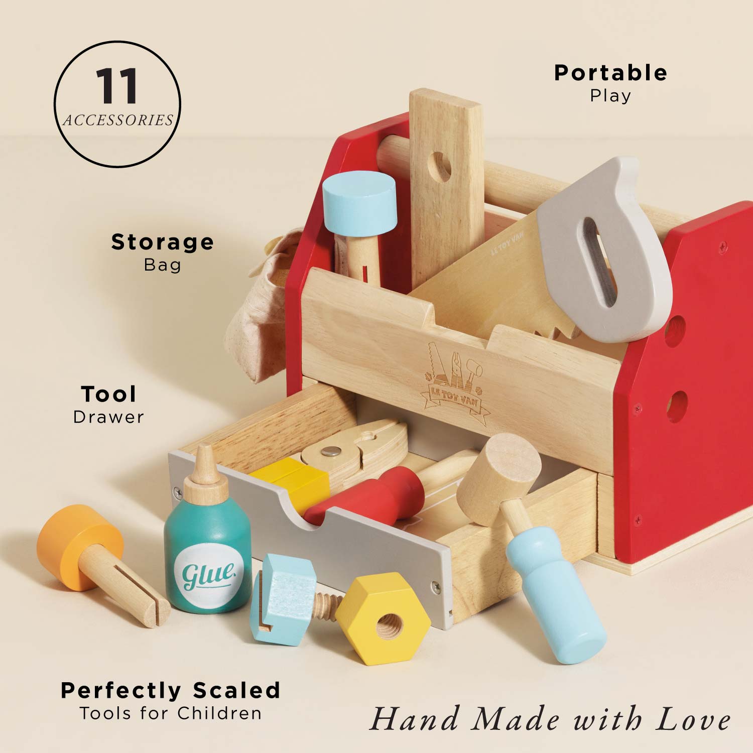 Carpenter Work Bench Set | Wooden Roleplay Toy Bundle | Le Toy Van Inc