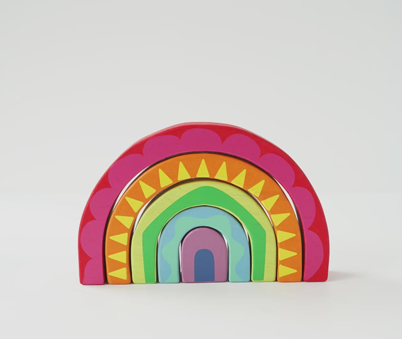 Wooden Rainbow Tunnel Stacking Toy | Montessori Toy | Le Toy Van