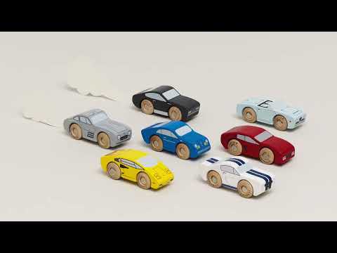 Le Toy Van Montecarlo Sports Cars - 6-Piece Wooden Toy Car Set For Kids 3 Years & Up